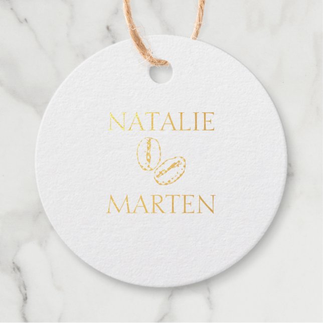 Étiquette-cadeau Élégant café Bean Bohème simple Bohème (Devant)