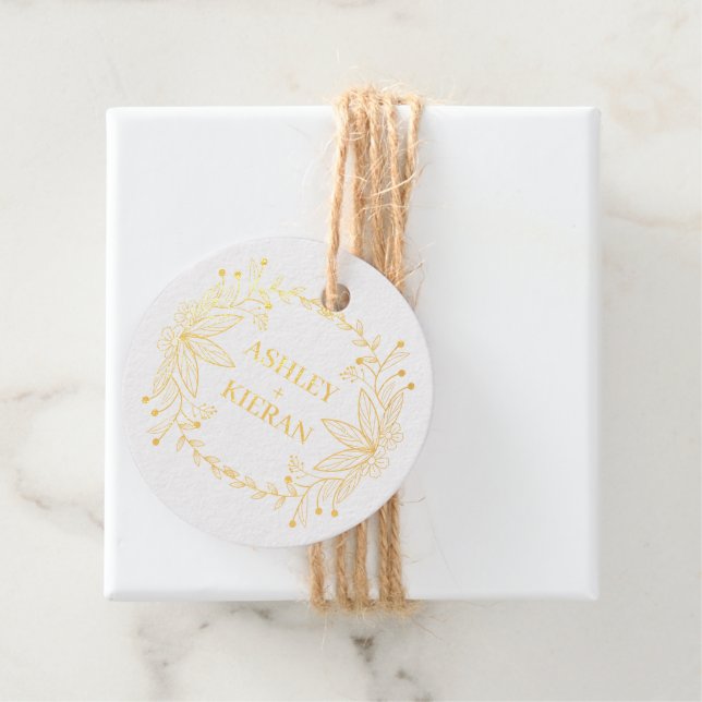 Étiquette-cadeau Élégant floral 5 (Avec boite)