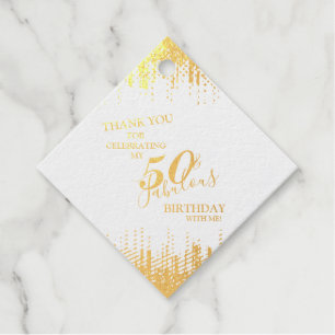 Étiquette-cadeau Elégant Gold 50 & Fabuleux Anniversaire Real Foil 
