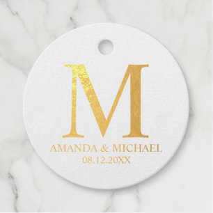Étiquette-cadeau Elégant Gold Foil Personnalisé Mariage Favor Tags