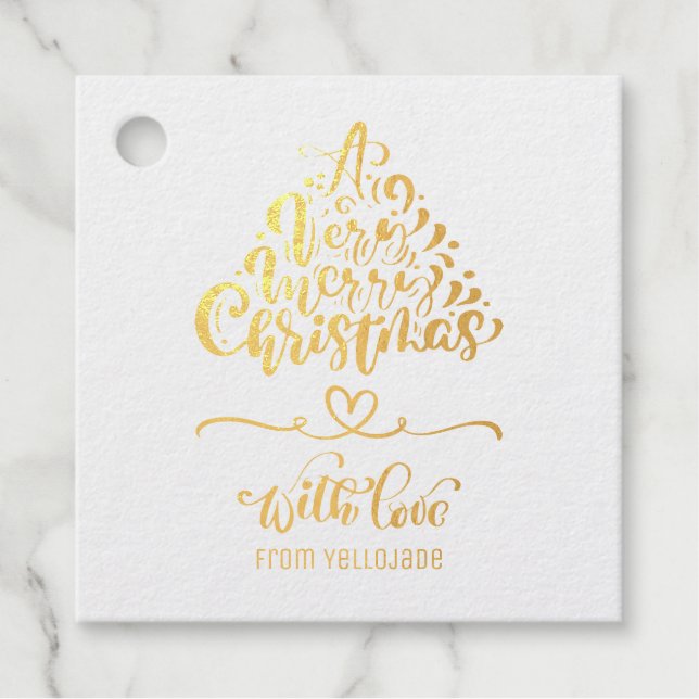 Étiquette-cadeau Élégant personnalisable Joyeuses Fêtes de Noël F (Devant)