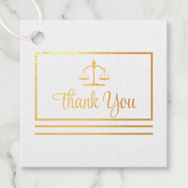 Étiquette-cadeau Elégante carte postale Merci de procureur (Devant)