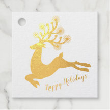 Élégante huile d'or bondissant Cerf Noël