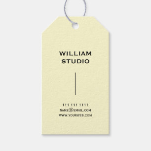 Étiquette Cadeau Élégante QR Crème Or Minimaliste