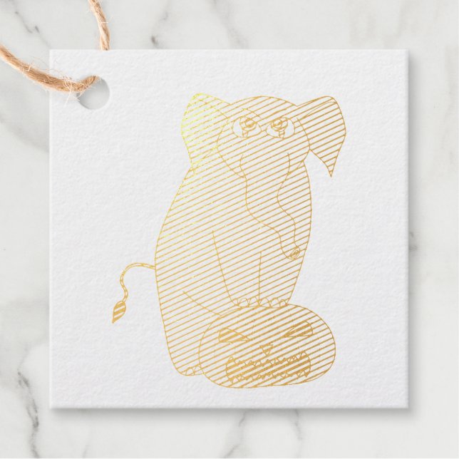 Étiquette-cadeau Eléphant citrouille (Devant)