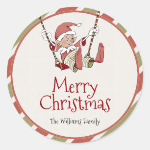 Étiquette cadeau Elf Christmas