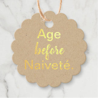 Étiquette-cadeau Eminence avant Naivete Foil Favoriser balise