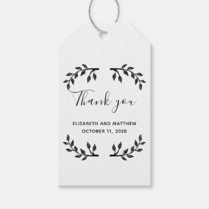 Étiquette cadeau en kraft. Mariage remerciement br
