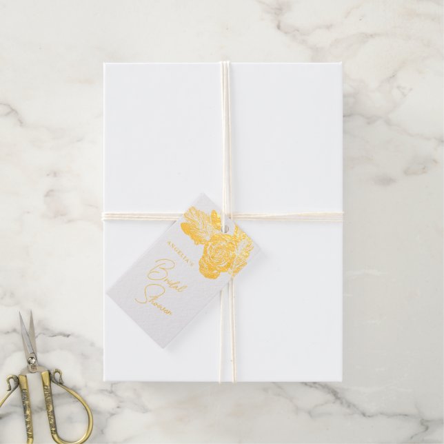 Étiquette Cadeau en Papier Aluminium Composition F (Avec de la ficelle)