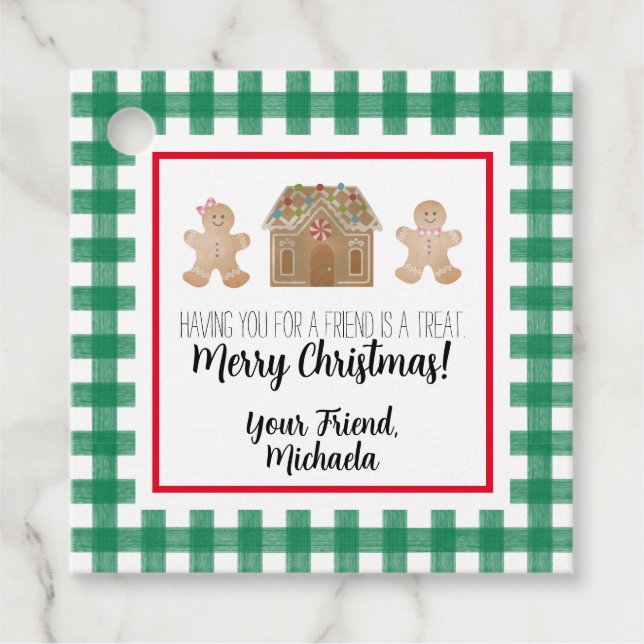 Étiquette cadeau enfant en pain d'épice (Devant)