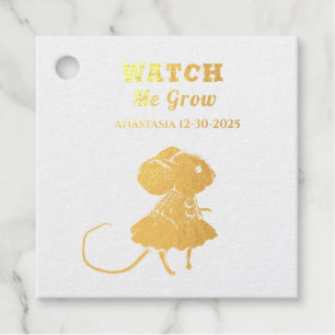 Étiquette-cadeau Enfant Rose Or fille Rat Souris Princesse Princess