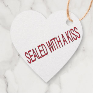 Étiquette-cadeau étiqueté avec un baiser citations d'amour