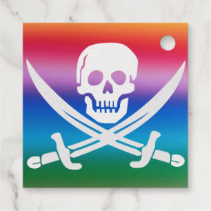 Étiquette-cadeau Etiquette de préférence Jolly roger de fioriture d