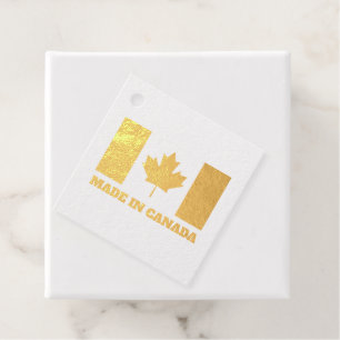 Étiquette-cadeau Fabriqué au Canada Foil Favoriser Tags avec drapea