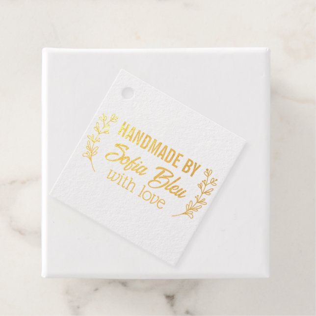 Étiquette-cadeau Fabriqué avec Amour (Avec boite)