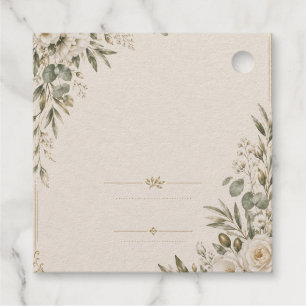 Étiquette-cadeau Faire-part de mariage Élégant Botanique Européen