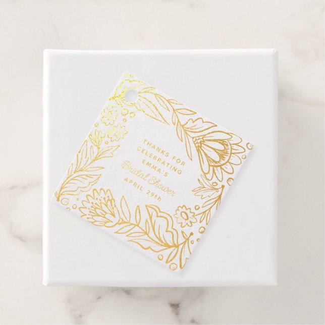 Étiquette-cadeau Faire scandinave folklorique floral mariage douche (Avec boite)