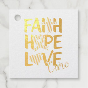 Étiquette-cadeau Faith Hope Love T-Shirt Porte - clé Button Argent