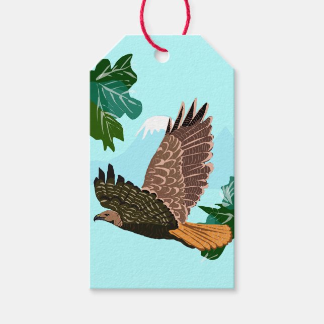 Étiquette cadeau Faucon en vol  (Devant)