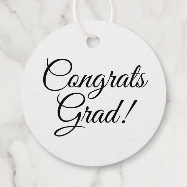 Étiquette-cadeau Félicitations Grad or noir script simple graduatio (Dos)