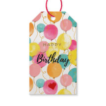 Étiquette cadeau Festin Watercolor Balloons Party