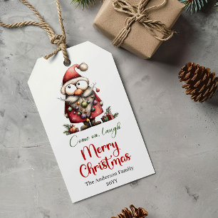 Étiquette cadeau festive dessinée à la main de Pèr