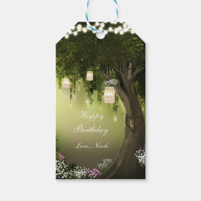 Étiquette cadeau Fête de jardin Forêt enchantée du (Devant)