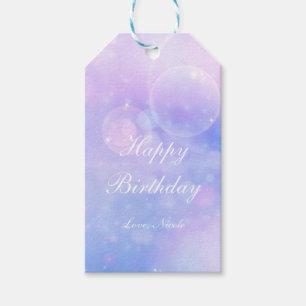 Étiquette Cadeau Fête Galaxie Cosmique Lumières Sp