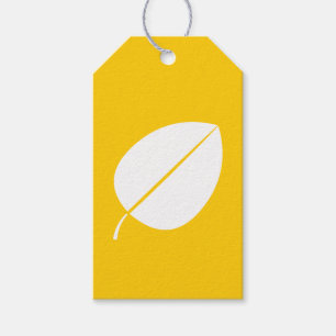 Étiquette cadeau Feuilles d'automne en jaune