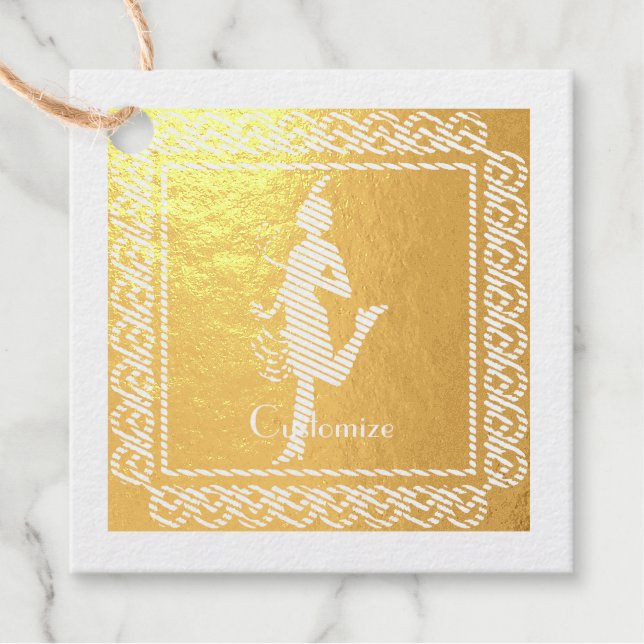 Étiquette-cadeau Fille Flapper des années 1920 Thunder_Cove (Devant)