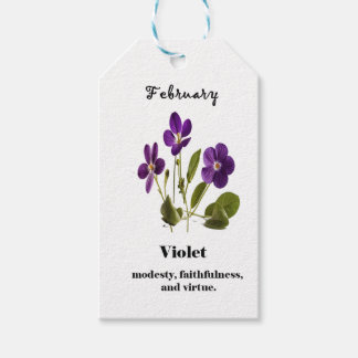 étiquette cadeau fleur de naissance du mois de fév
