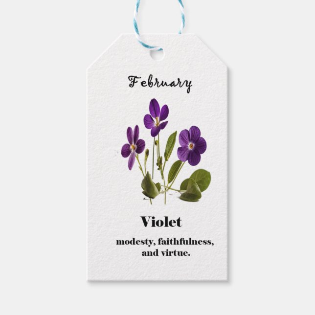 étiquette cadeau fleur de naissance du mois de fév (Devant)