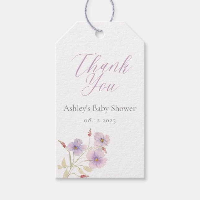 Étiquette cadeau fleur sauvage (Devant)