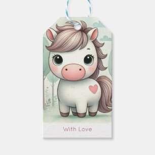 Étiquette Cadeau Forêt de Poneys avec Amour