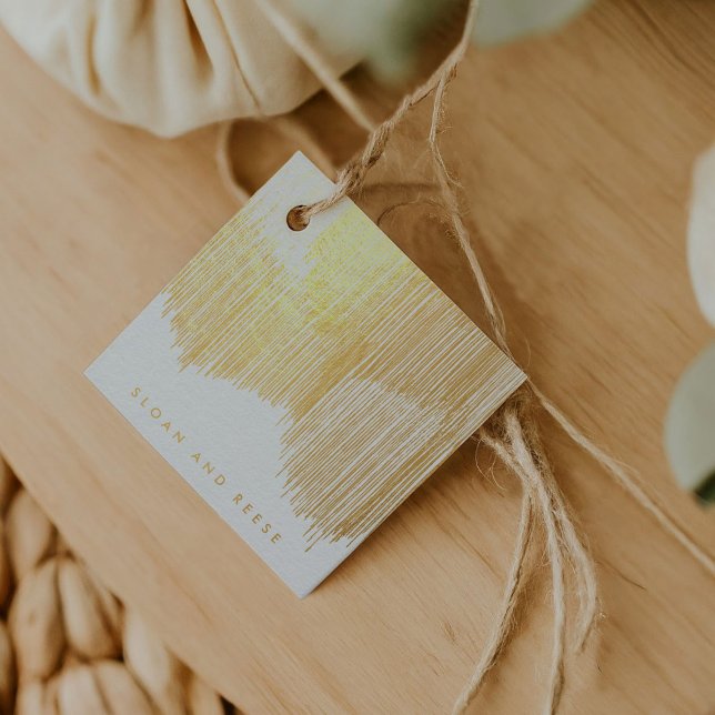 Étiquette-cadeau Frange moderne (Modern Fringe Gold Foil Favor Tags)