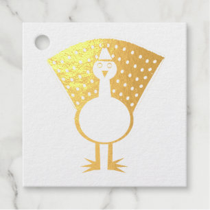 Étiquette-cadeau Funky Peacock Custom Foil