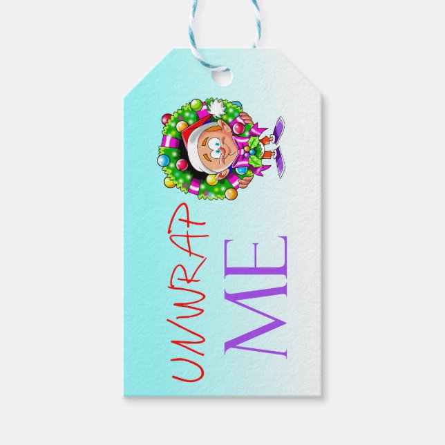Étiquette cadeau Garçon de Noël avec Couronne Demb (Devant)