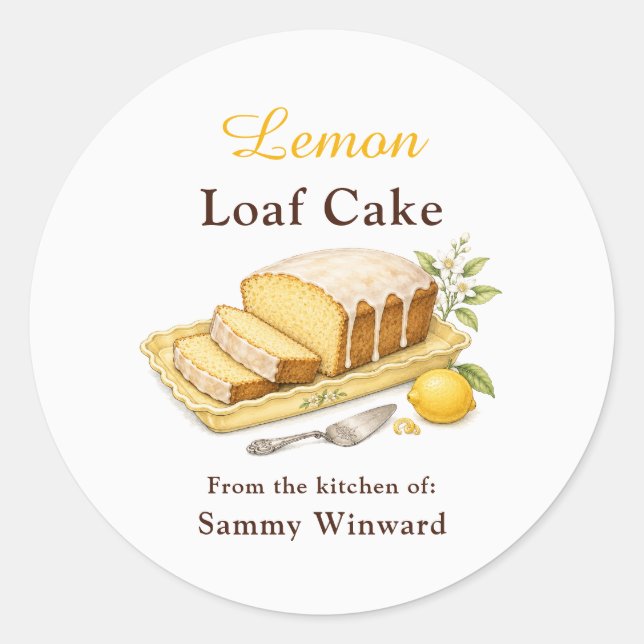 Étiquette Cadeau Gâteau au Citron (Devant)