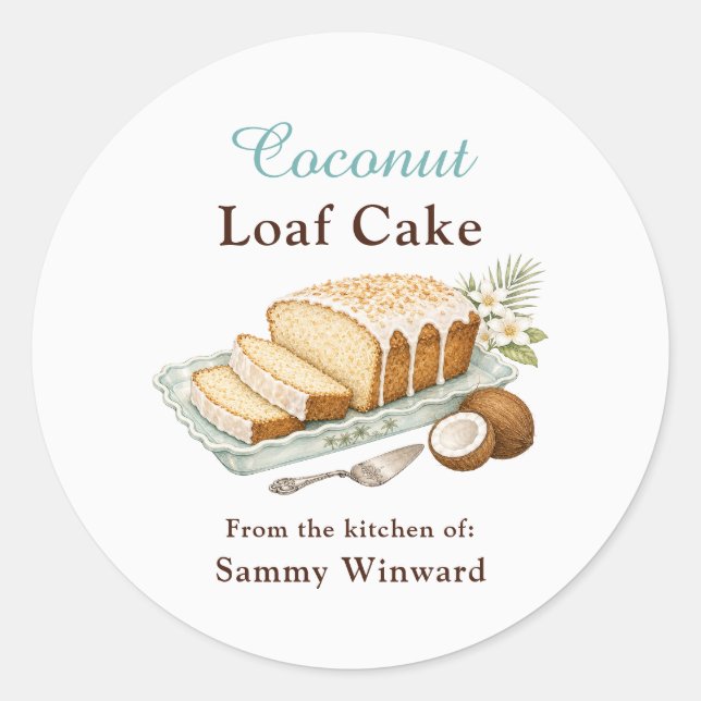 Étiquette Cadeau Gâteau de Coco en Pain (Devant)