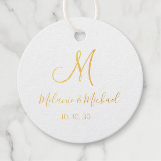 Étiquette-cadeau Gold Foil 50e anniversaire Mariage Noms Merci