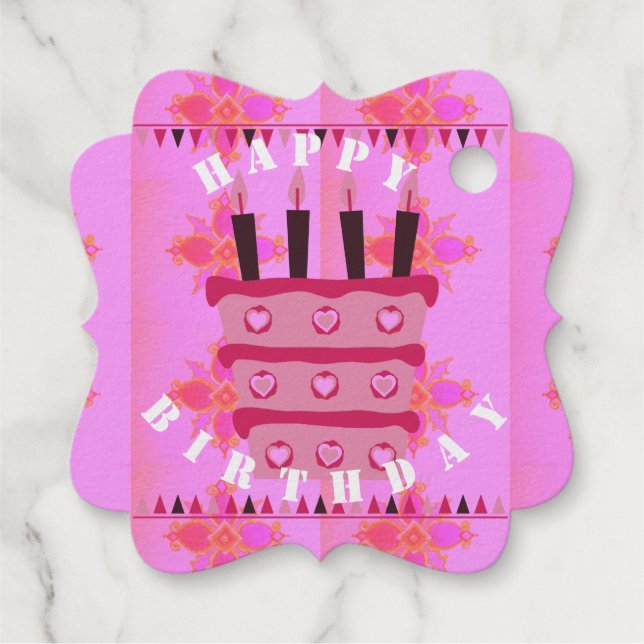 Étiquette-cadeau Heureux anniversaire avec amour et beaucoup plus (Dos)