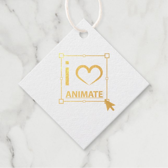Étiquette-cadeau I Love Animate (Devant)