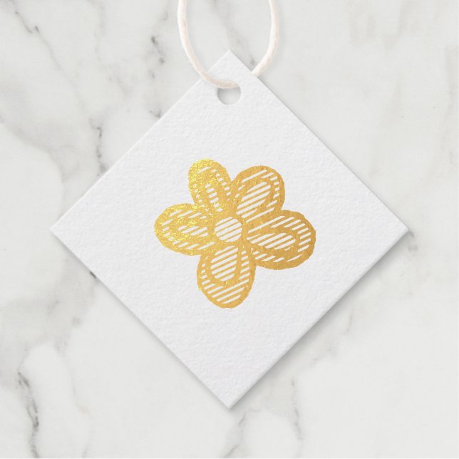 Étiquette-cadeau illustration de fleurs (Devant)