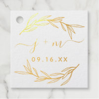 Initiales de script de feuilles de laurier Mariage