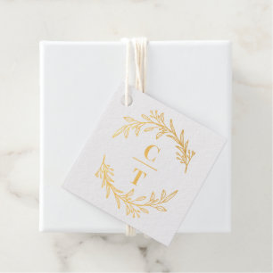 Étiquette-cadeau Initiales fantaisie FOIL Monogramme Mariage Favori
