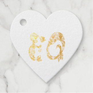 Étiquette-cadeau Initiales Monogrammes en Chat Anglais Foil Fav