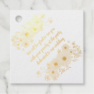 Étiquette-cadeau Invitation personnalisée jaune violet.