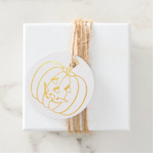 Étiquette-cadeau Jack o’ Lantern citrouille face drôle mignon Hallo