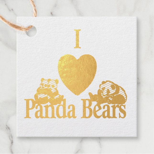 Étiquette-cadeau J'adore les ours pandas (Devant)