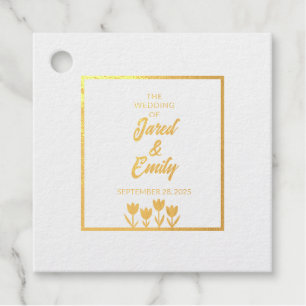 Étiquette-cadeau Jaune de mariage